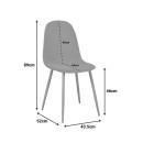 Καρέκλα Bella pakoworld σάπιο μήλο βελούδο με μεταλλικό μαύρο πόδι 43.5x52x89εκ | Συσκευασία 4 τμχ