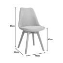 Καρέκλα Gaston I pakoworld PP-PU σε λευκή απόχρωση 48.5x53.5x81.5εκ