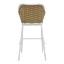 Σκαμπό μπαρ Zuki pakoworld αλουμίνιο με λευκό σκελετό-φυσικό σχοινί 55x54x109εκ