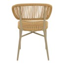 Καρέκλα στοιβαζόμενη Agus pakoworld αλουμίνιο καφέ-pe rattan σε φυσική απόχρωση 55x63x77εκ