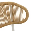 Καρέκλα στοιβαζόμενη Agus pakoworld αλουμίνιο σε λευκό- pe rattan σε φυσική απόχρωση 55x63x77εκ