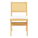 Καρέκλα Winslow pakoworld rubberwood σε φυσική απόχρωση-ύφασμα λευκό 46x58x80εκ