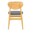 Καρέκλα Cardith pakoworld rubberwood-plywood σε φυσική απόχρωση-pu μαύρο 48x51x78εκ