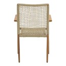 Πολυθρόνα Solana pakoworld στοιβαζόμενη- teak ξύλο- αλουμίνιο σε καφέ-pe σχοινί σε φυσική απόχρωση 56x57x95εκ