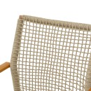 Πολυθρόνα Solana pakoworld στοιβαζόμενη- teak ξύλο- αλουμίνιο σε καφέ-pe σχοινί σε φυσική απόχρωση 56x57x95εκ