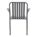 Πολυθρόνα Vista pakoworld στοιβαζόμενη αλουμίνιο σε ανθρακί απόχρωση 62x60x84εκ