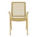 Πολυθρόνα Weave pakoworld στοιβαζόμενη αλουμίνιο-pe σχοινί σε μπεζ απόχρωση 57x63x86εκ