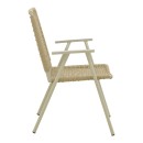 Πολυθρόνα Weave pakoworld στοιβαζόμενη αλουμίνιο σε ανθρακί -pe σχοινί σε φυσική απόχρωση 57x63x86εκ