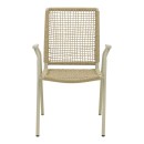 Πολυθρόνα Weave pakoworld στοιβαζόμενη αλουμίνιο σε ανθρακί -pe σχοινί σε φυσική απόχρωση 57x63x86εκ