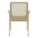 Πολυθρόνα Weave pakoworld στοιβαζόμενη αλουμίνιο σε ανθρακί -pe σχοινί σε φυσική απόχρωση 57x63x86εκ