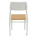 Καρέκλα Giardino pakoworld στοιβαζόμενη αλουμίνιο σε λευκή -pe rattan σε φυσική απόχρωση 45x56x82εκ