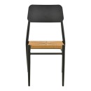 Καρέκλα Giardino pakoworld στοιβαζόμενη αλουμίνιο σε μαύρη -pe rattan σε φυσική απόχρωση 45x56x82εκ