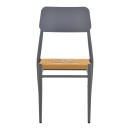 Καρέκλα Giardino pakoworld στοιβαζόμενη αλουμίνιο σε ανθρακί -pe rattan σε φυσική απόχρωση 45x56x82εκ