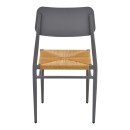 Καρέκλα Giardino pakoworld στοιβαζόμενη αλουμίνιο σε ανθρακί -pe rattan σε φυσική απόχρωση 45x56x82εκ