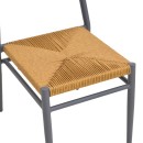 Καρέκλα Giardino pakoworld στοιβαζόμενη αλουμίνιο σε ανθρακί -pe rattan σε φυσική απόχρωση 45x56x82εκ