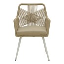 Πολυθρόνα Andros pakoworld αλουμίνιο σε λευκή- pe σχοινί σε φυσική απόχρωση 56x60x86εκ