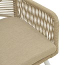 Πολυθρόνα Andros pakoworld αλουμίνιο σε λευκή- pe σχοινί σε φυσική απόχρωση 56x60x86εκ