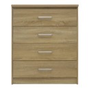 Συρταριέρα OLYMPUS pakoworld με 4 συρτάρια σε sonoma απόχρωση 80.5x40x95εκ