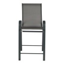 Σκαμπό μπαρ μεσαίου ύψους Calan pakoworld μέταλλο-textilene σε ανθρακί απόχρωση 55x70x114εκ