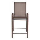 Σκαμπό μπαρ μεσαίου ύψους Calan pakoworld σκούρο καφέ μέταλλο-textilene σε καφέ απόχρωση 55x70x114εκ