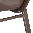 Σκαμπό μπαρ μεσαίου ύψους Calan pakoworld σκούρο καφέ μέταλλο-textilene σε καφέ απόχρωση 55x70x114εκ