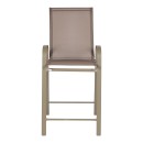 Σκαμπό μπαρ μεσαίου ύψους Calan pakoworld σαμπανιζέ μέταλλο-textilene σε ανοιχτή καφέ απόχρωση 55x70x114εκ