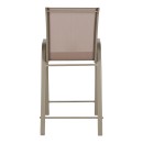 Σκαμπό μπαρ μεσαίου ύψους Calan pakoworld σαμπανιζέ μέταλλο-textilene σε ανοιχτή καφέ απόχρωση 55x70x114εκ