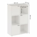 Βιβλιοθήκη Bookel pakoworld μελαμίνης σε λευκή απόχρωση 59.5x27.5x89εκ