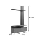 Σύνθετο σαλονιού Perlento pakoworld σε μπεζ μαρμάρου με sonoma απόχρωση 140x41x219.5εκ