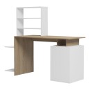 Γραφείο με βιβλιοθήκη και ντουλάπι Meza pakoworld sonoma-λευκό 146.3x55x128.8εκ