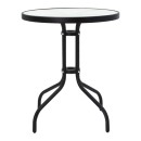 Τραπεζαρία Watson-Sussie pakoworld σετ 3τεμ μέταλλο μαύρο-γυαλί Φ60x70εκ