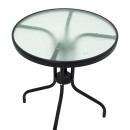 Τραπεζαρία Watson-Sussie pakoworld σετ 3τεμ μέταλλο μαύρο-γυαλί Φ60x70εκ