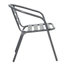 Tραπεζαρία Watson-Tade pakoworld σετ 3τεμ μέταλλο ανθρακί-γυαλί Φ60x70εκ