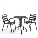 Τραπεζαρία Vergo-Sussie pakoworld 3τεμ μαύρο μέταλλο Φ60x70εκ