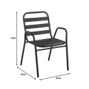 Τραπεζαρία Vergo-Sussie pakoworld 3τεμ μαύρο μέταλλο Φ60x70εκ