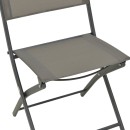 Καρέκλα Jeve pakoworld πτυσσόμενη μέταλλο ανθρακί με σαμπανιζέ textilene 46x51x81εκ | Συσκευασία 2 τμχ
