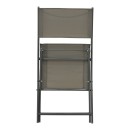 Καρέκλα Jeve pakoworld πτυσσόμενη μέταλλο ανθρακί με σαμπανιζέ textilene 46x51x81εκ | Συσκευασία 2 τμχ