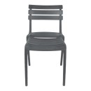 Καρέκλα Almea pakoworld στοιβαζόμενη pp ανθρακί 42.5x55.5x82εκ