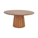 Τραπέζι σαλονιού Tully pakoworld μασίφ ξύλο ακακίας σε καρυδί απόχρωση Φ80x40εκ