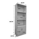 Βιβλιοθήκη Tekaro pakoworld σε λευκή απόχρωση 60x29x166εκ