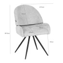 Καρέκλα περιστρεφόμενη Morea pakoworld μπουκλέ ύφασμα σε μαύρη απόχρωση με μαύρα μεταλλικά πόδια 55x63.5x89.5εκ | Συσκευασία 2 τμχ