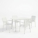 Τραπεζαρία Heven Vista pakoworld σετ 5τεμ λευκό αλουμίνιο 120x70x72εκ