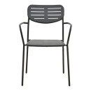 Πολυθρόνα Deraby pakoworld στοιβαζόμενη μαύρο μέταλλο 56x45.5x83εκ
