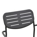 Πολυθρόνα Deraby pakoworld στοιβαζόμενη μαύρο μέταλλο 56x45.5x83εκ