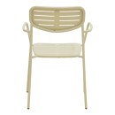 Πολυθρόνα Deraby pakoworld στοιβαζόμενη κρεμ μέταλλο 56x45.5x83εκ
