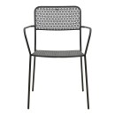 Πολυθρόνα Federal pakoworld στοιβαζόμενη μαύρο μέταλλο 57x58x81.5εκ