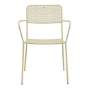 Πολυθρόνα Federal pakoworld στοιβαζόμενη κρεμ μέταλλο 57x58x81.5εκ