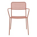 Πολυθρόνα Federal pakoworld στοιβαζόμενη terracotta μέταλλο 57x58x81.5εκ