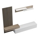 Σύνθετο σαλονιού Litende pakoworld σε λευκή-sonoma απόχρωση 249.4x42.2x199.5εκ