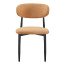 Καρέκλα Folegio pakoworld μπουκλέ σε camel απόχρωση με μαύρα πόδια 50x57x79.5εκ | Συσκευασία 4 τμχ